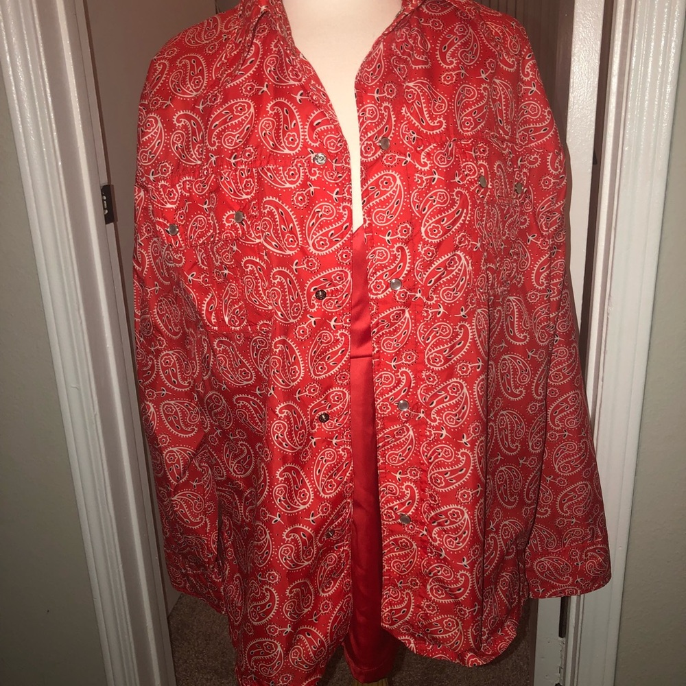 Men’s red bandana pattern jacket